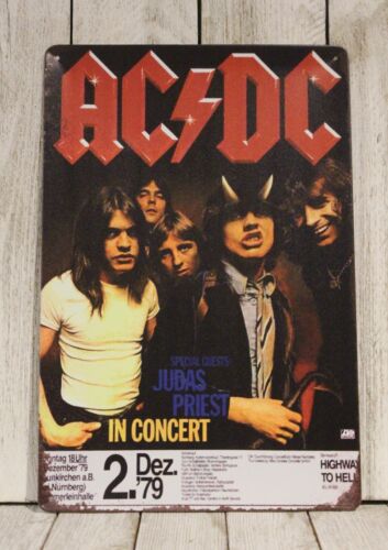 Vintage Collectible Plates - m1,AC/DC Tin Metal Poster Sign Live