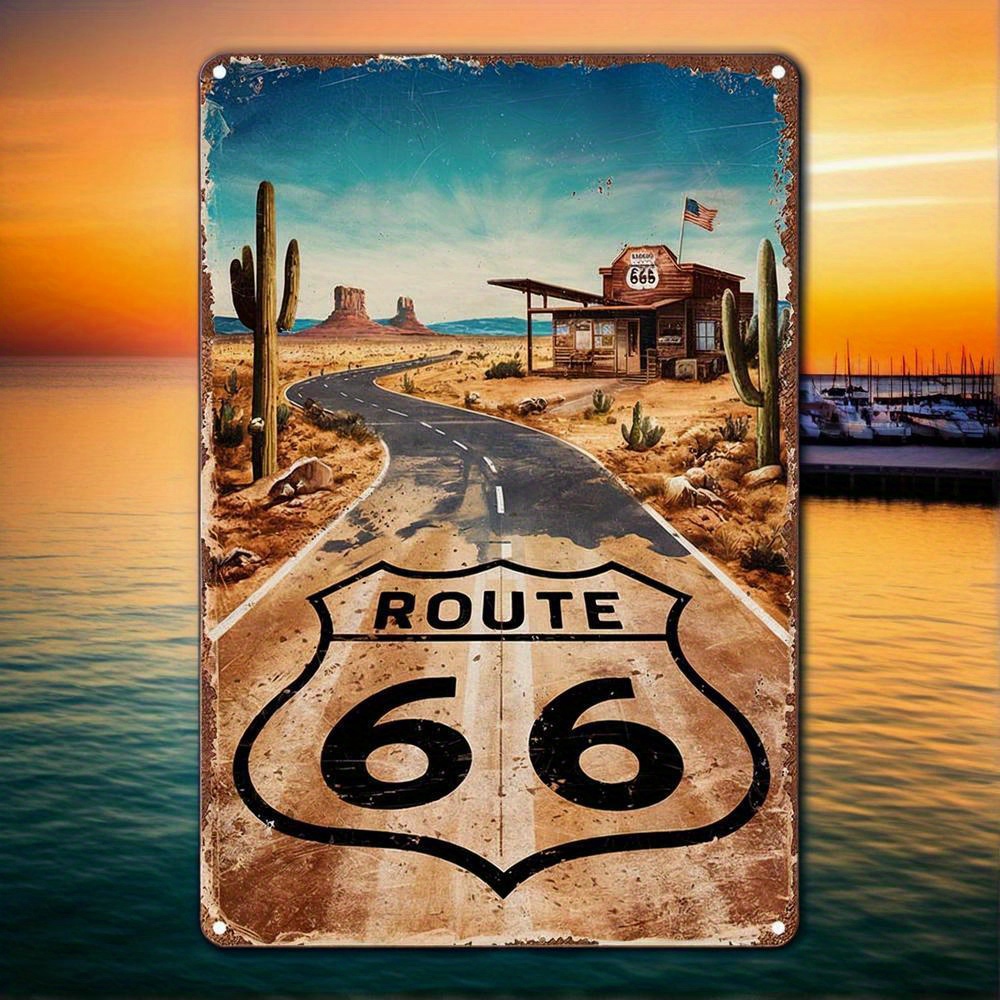 Vintage Route 66 metalen bord  - Vintage Collectible Plates recensie en prijs